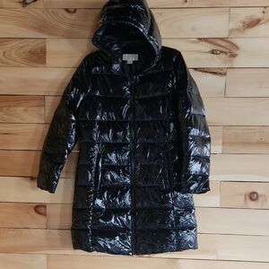 Michael Kors Glossy Midnight Puffer Coat